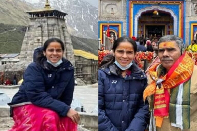 आस्था: बैडमिंटन खिलाड़ी साइना नेहवाल (saina nehwal) पिता के साथ पहुंची बदरी-केदारनाथ धाम, की पूजा-अर्चना