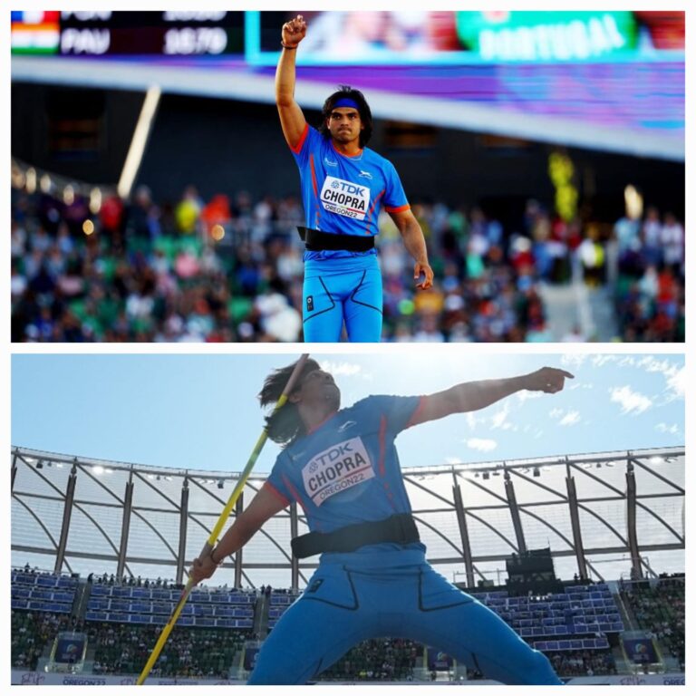 रचा इतिहास : गोल्डन ब्वॉय नीरज चोपड़ा (Neeraj chopra) ने वर्ल्ड एथलेटिक्स चैंपियनशिप में जीता सिल्वर मेडल, देश के पहले पुरुष खिलाड़ी बने   