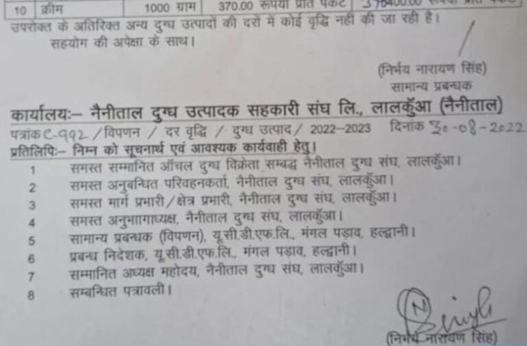 ब्रेकिंग: उत्तराखंड में महंगाई का एक और झटका, आंचल ने बढाए दूध के दाम। जानिए क्या होंगे नए रेट (Aanchal price)