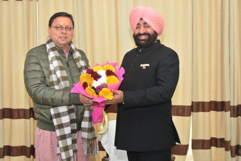 CM Dhami ने गैरसैंण में राज्यपाल ले.जनरल गुरमीत सिंह (Lt. Gen. Gurmeet Singh) से की शिष्टाचार भेंट