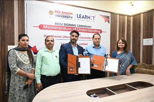 देवभूमि उत्तराखंड यूनिवर्सिटी (Devbhoomi Uttarakhand University) और लर्नेट स्किल्स लिमिटेड के बीच एमओयू पर हस्ताक्षर, विदेश में भी बनेंगे रोज़गार के अवसर