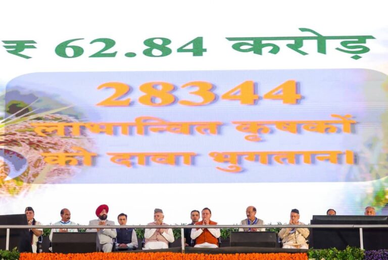 पीएम फसल बीमा योजना के तहत 28 हजार से अधिक किसानों को 62 करोड़ रुपये से अधिक की राशि जारी